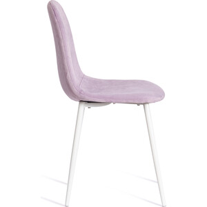 Стул TetChair Breeze (mod 4724) вельвет/металл 44x53x87 см Light lavander (светло-лавандовый) HLR26 / белый в Москвe