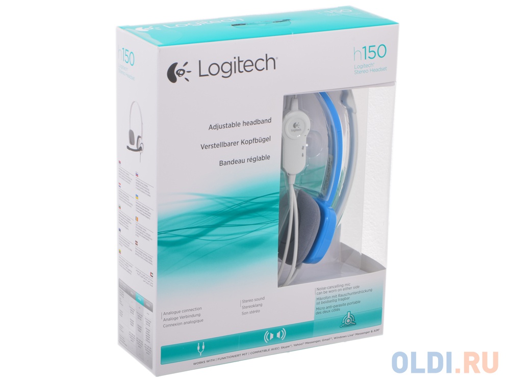 (981-000368) Гарнитура Logitech Stereo Headset H150, SKY BLUE в Москвe