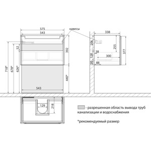 Тумба под раковину Lemark Buno mini 60х35 белый глянец (LM05BM60T) в Москвe