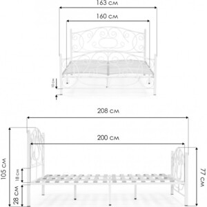 Кровать Woodville Викси 160х200 черная (482085) в Москвe