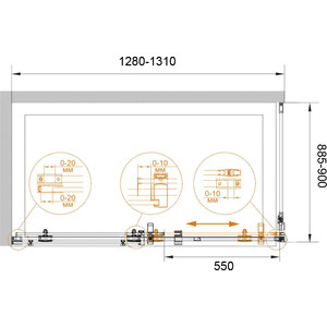 Душевой уголок Cezares Stylus-M AH-1 130х90 прозрачный, хром (STYLUS-O-M-AH-1-130/90-C-Cr)