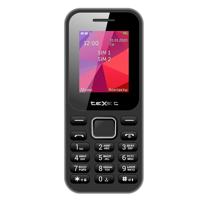 Мобильный телефон teXet TM-122, 1.77" 128x160 TN, 2-Sim, 600 мА·ч, micro-USB, черный