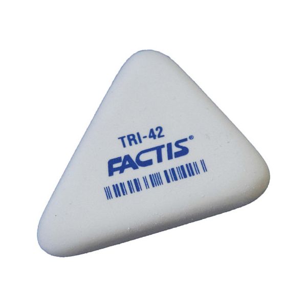 Резинка стирательная FACTIS TRI 42 (Испания), треугольная, 45х35х8 мм, мягкая, синтетический каучук, PMFTRI42, (42 шт.)