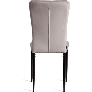 Стул TetChair VERTER (mod. BC577-DC), металл, флок, 41 х 52 х 95 см, Light grey (светло-серый) HLR14 / черный (21248)