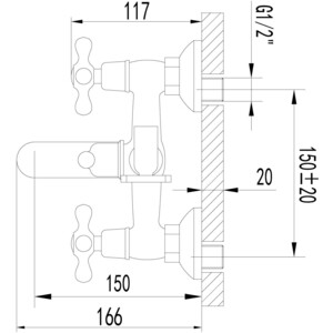 Смеситель для ванны Lemark Standard с душем, хром (LM2102C, LM8063C)