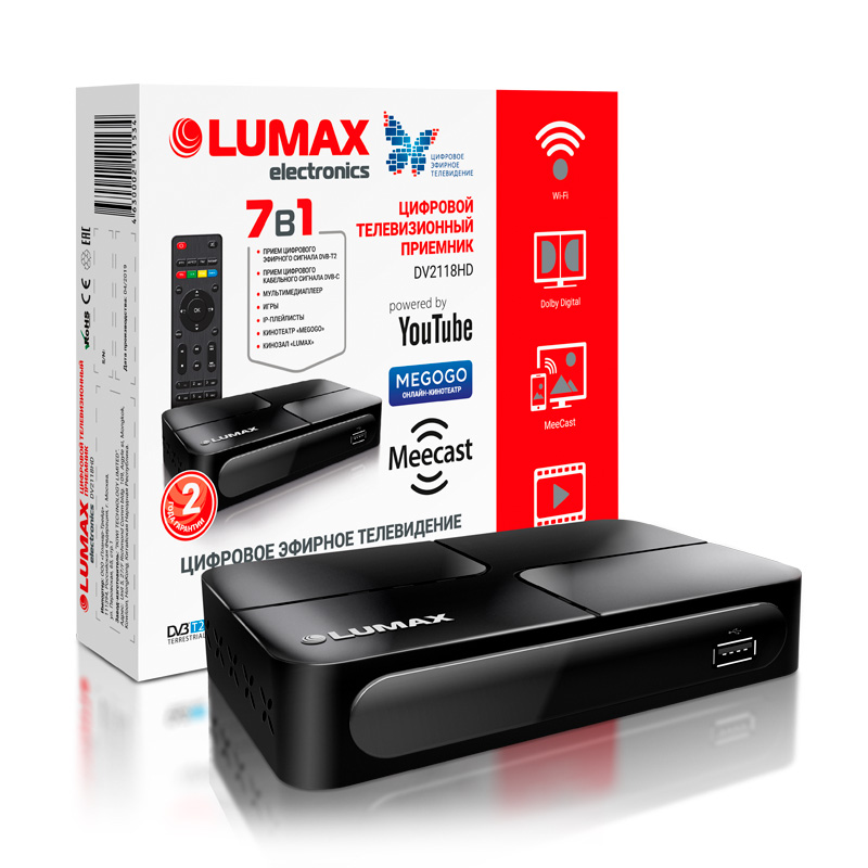 TV-тюнер DVB-T2 Lumax DV2118HD