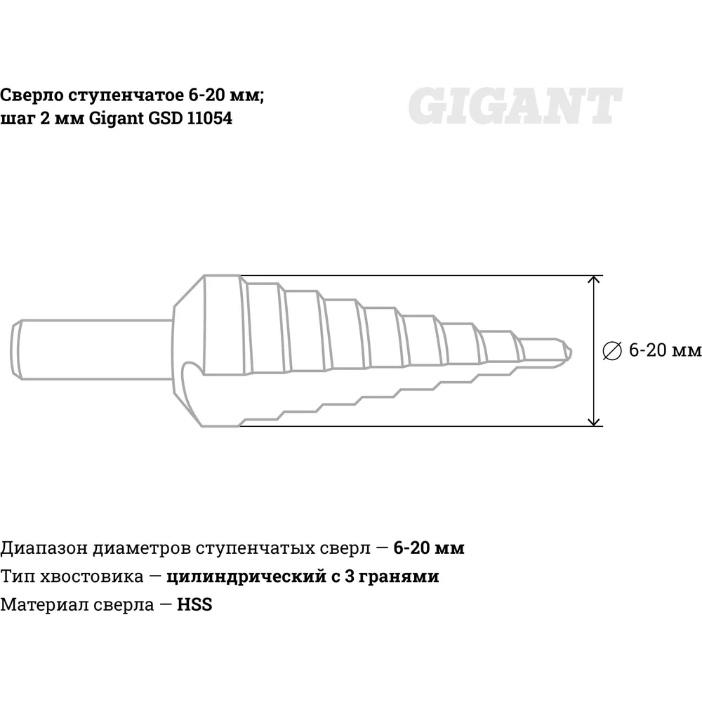 Ступенчатое сверло Gigant