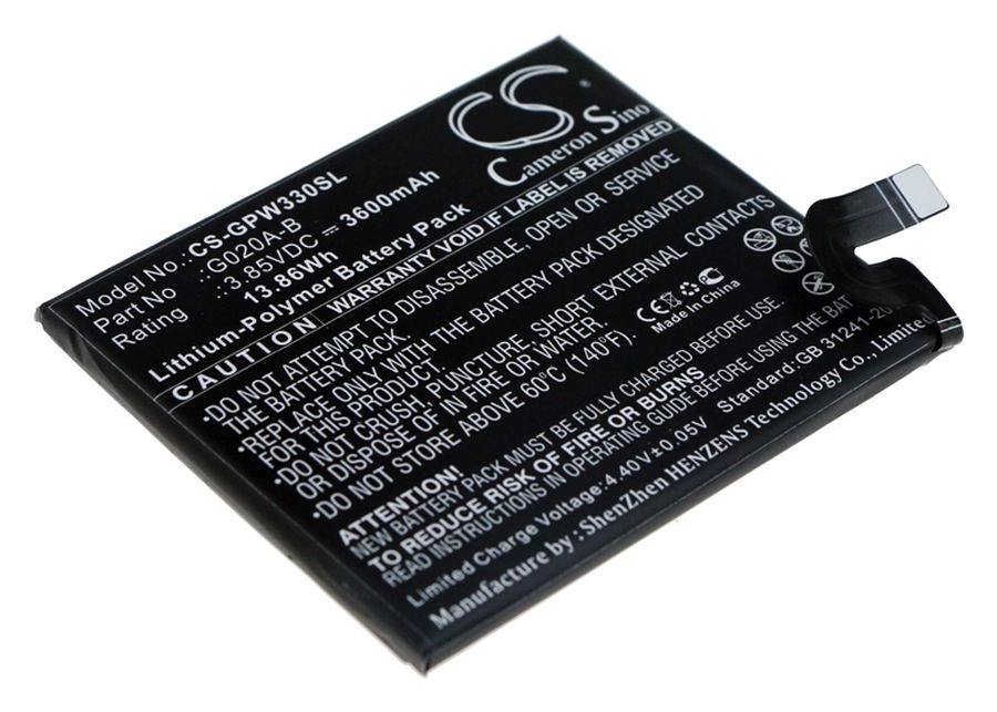 Аккумулятор CameronSino CS-GPW330SL/G020A-B для Google Pixel 3A XL, G020C, 3.85 В, 3600mAh