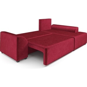 Угловой диван Mebel Ars Каскад правый угол (бархат красный STAR VELVET 3 DARK RED)