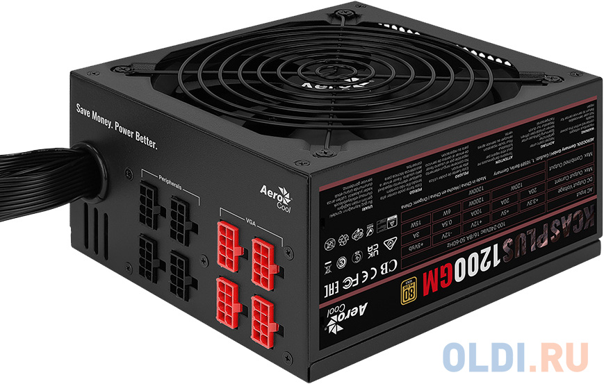 Блок питания Aerocool KCAS PLUS 1200GM V2 1200 Вт ACPG-KPK2FEC.12