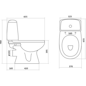 Унитаз-компакт Santek Цезарь с сиденьем микролифт (1WH301746)