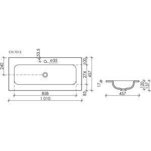 Раковина мебельная Ceramica Nova Element 101х46 (CN7013) в Москвe