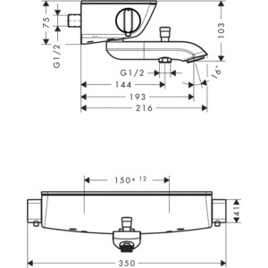 Термостат для ванны Hansgrohe Ecostat Select белый/хром (13141400)