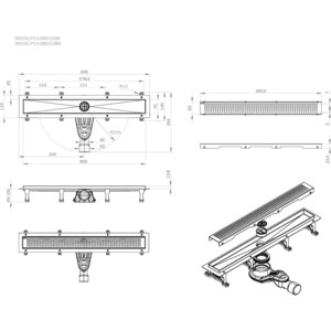 Душевой лоток Am.Pm MasterFlow затвор Cut Gradient 60 см, хром (W01SC-P11-060-01SB) в Москвe