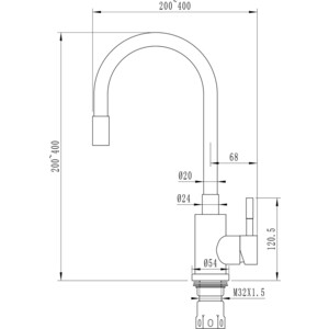 Смеситель для кухни Mixline MLSS-0325 гибкий излив, сатин/белый (4630099744651)