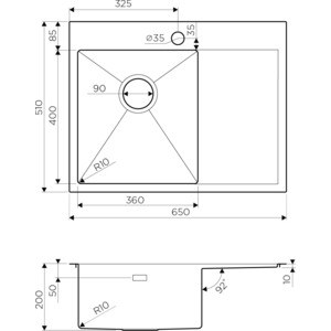 Кухонная мойка Omoikiri Akisame 65 IN-L нержавеющая сталь (4973058)