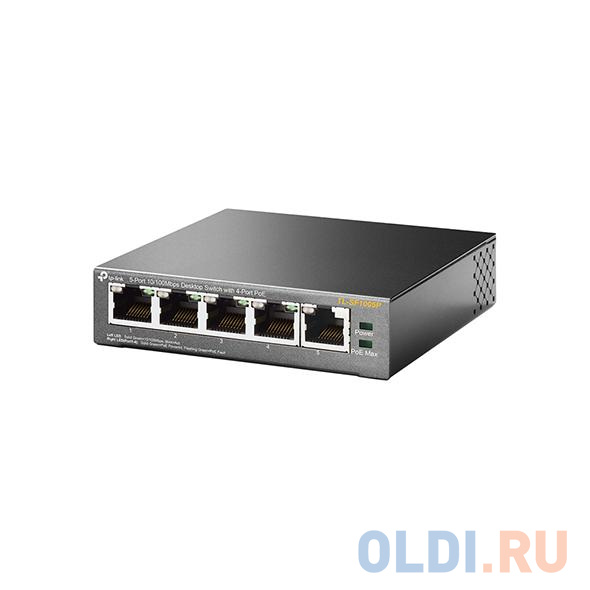 Коммутатор TP-LINK  TL-SF1005P 5-портовый 10/100 Мбит/с настольный коммутатор с 4 портами PoE