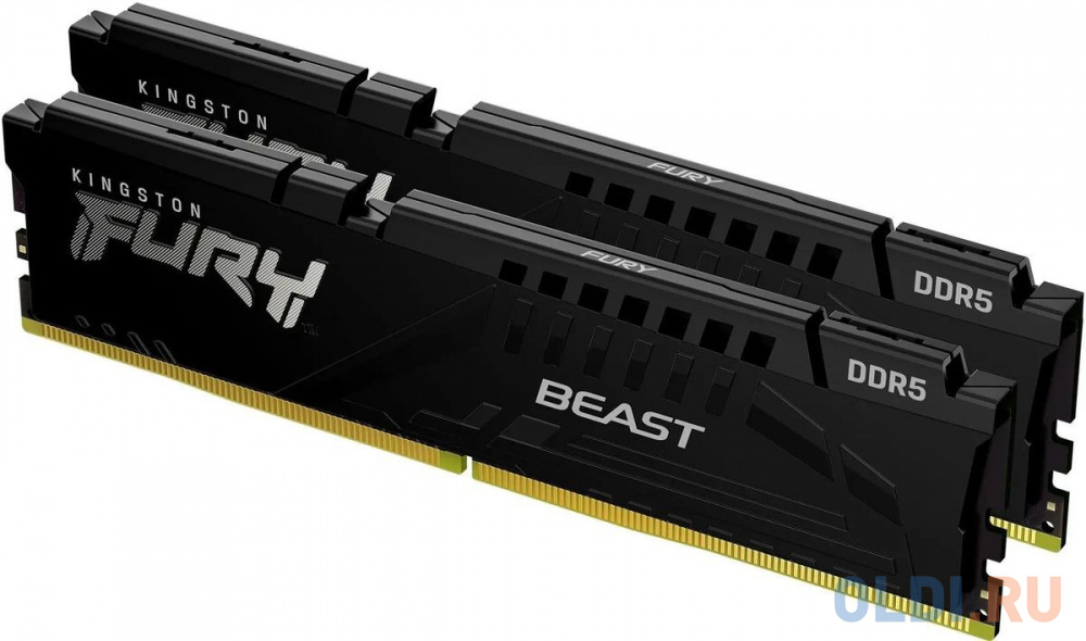 Модуль памяти DDR 5 DIMM 32Gb PC51200, 64000Mhz, Kingston FURY Beast Black EXPO CL32 (Kit of 2) (KF564C32BBEK2-32) (retail)