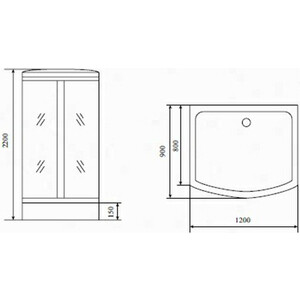 Душевая кабина Timo Standart 120х90х220 стекло тонированное (T-1115)