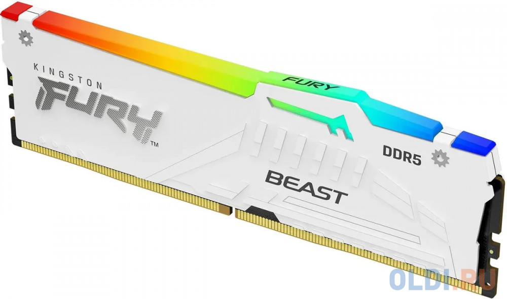 Оперативная память для компьютера Kingston Fury Beast White RGB DIMM 16Gb DDR5 6000 MHz KF560C40BWA-16