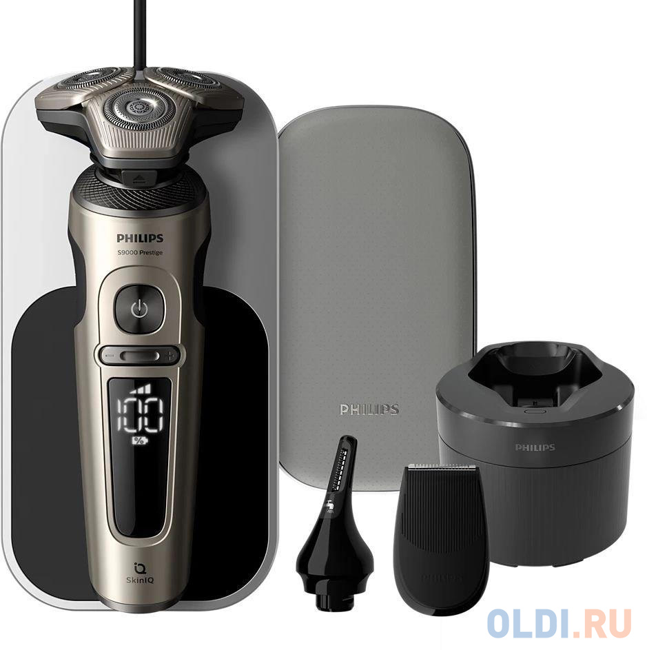 Бритва роторная Philips SP9883/36 реж.эл.:3 питан.:аккум. золотистый/черный