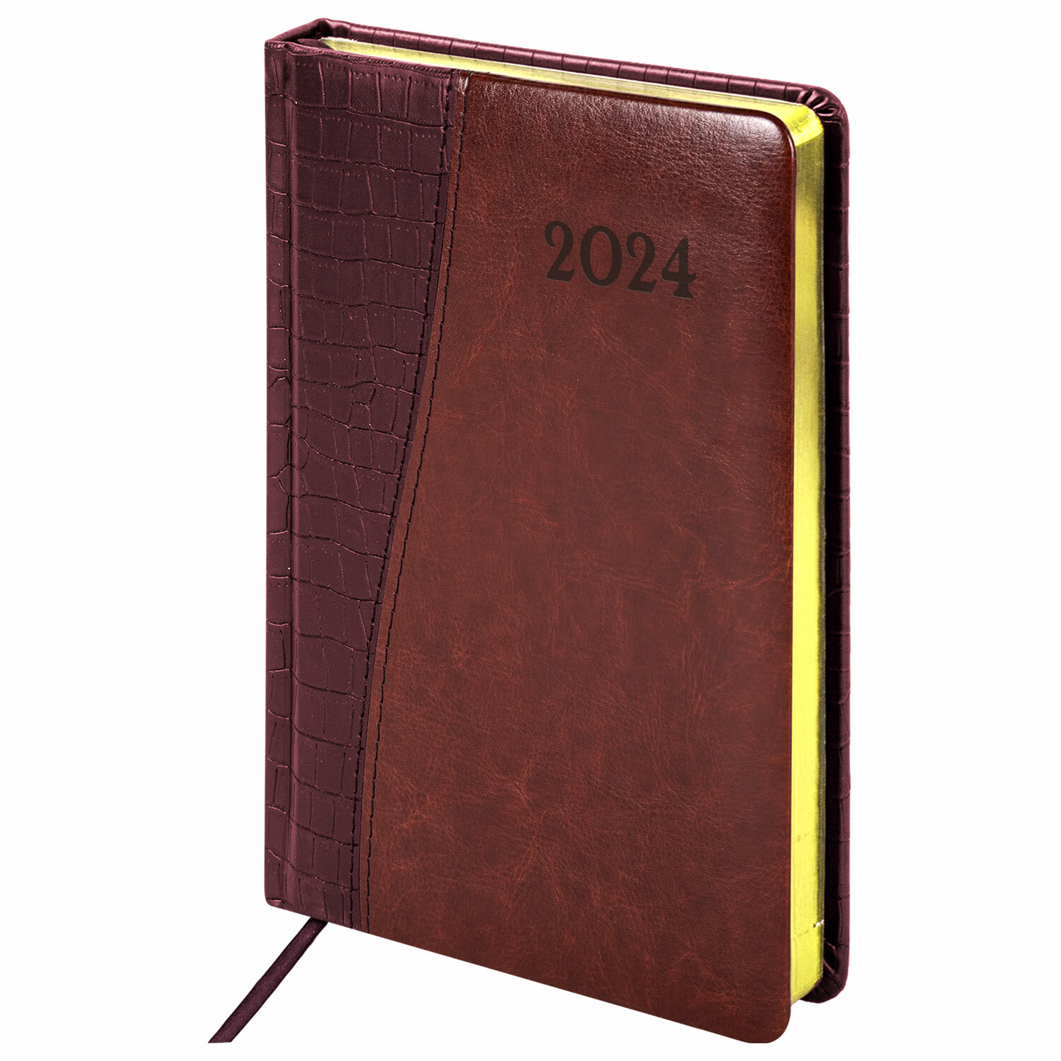 Ежедневник датированный A5 BRAUBERG Cayman, в линейку, 168 листов коричневый (114832)