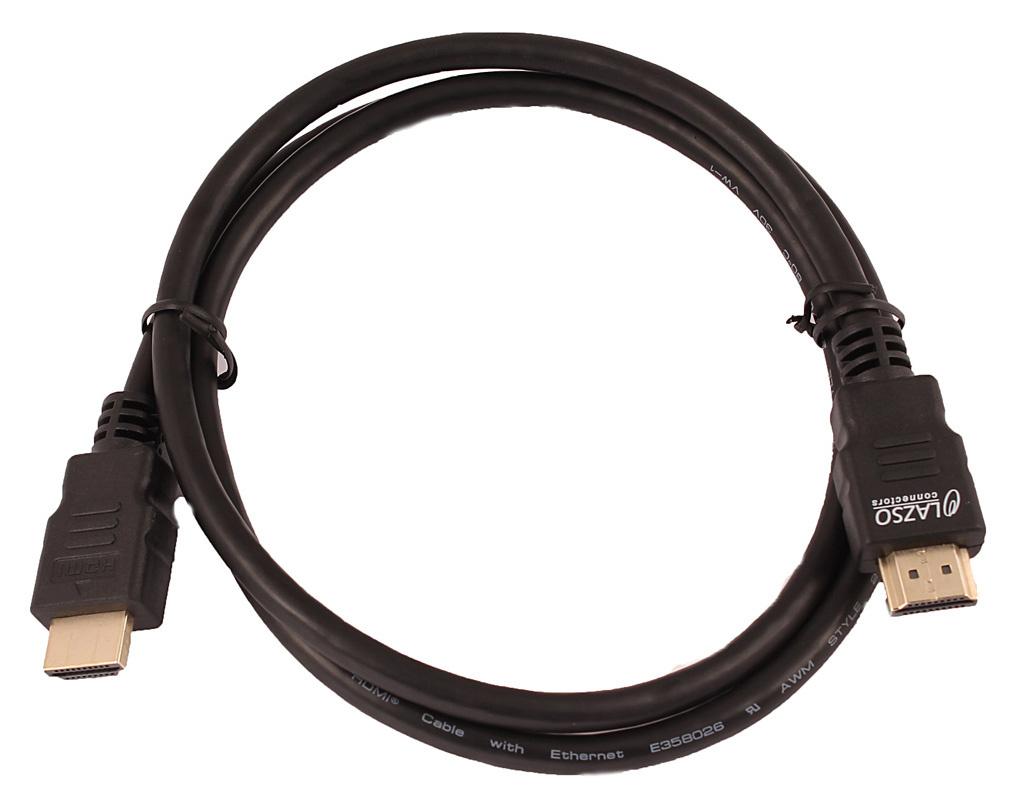 Кабель аудио-видео LAZSO WH-111 HDMI (m)/HDMI (m) 1м. Позолоченные контакты черный (WH-111(1M))