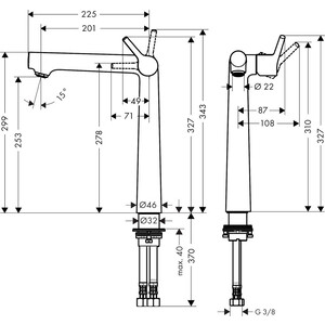 Смеситель для раковины Hansgrohe Talis S хром глянцевый (72116000) в Москвe