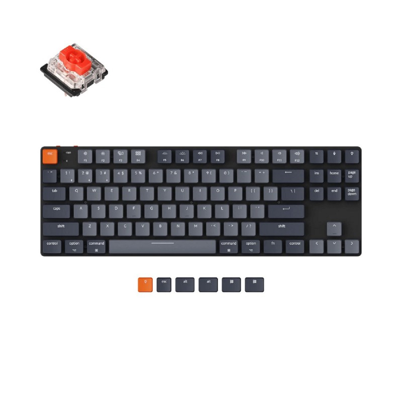 Клавиатура ультратонкая Keychron K1SE, TKL, RGB подсветка, Red Switch (K1SE-E1)