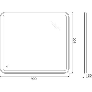 Зеркало BelBagno Spc-Mar 90х80 с подсветкой, сенсор (SPC-MAR-900-800-LED-TCH)