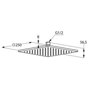 Верхний душ Kludi A-QA 250 мм, квадратный, без кронштейна, хром (6442505-00)