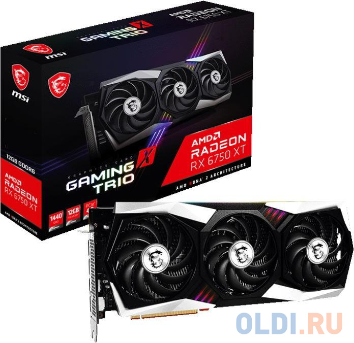 Видеокарта MSI Radeon RX 6750 XT GAMING X TRIO 12G 12288Mb в Москвe