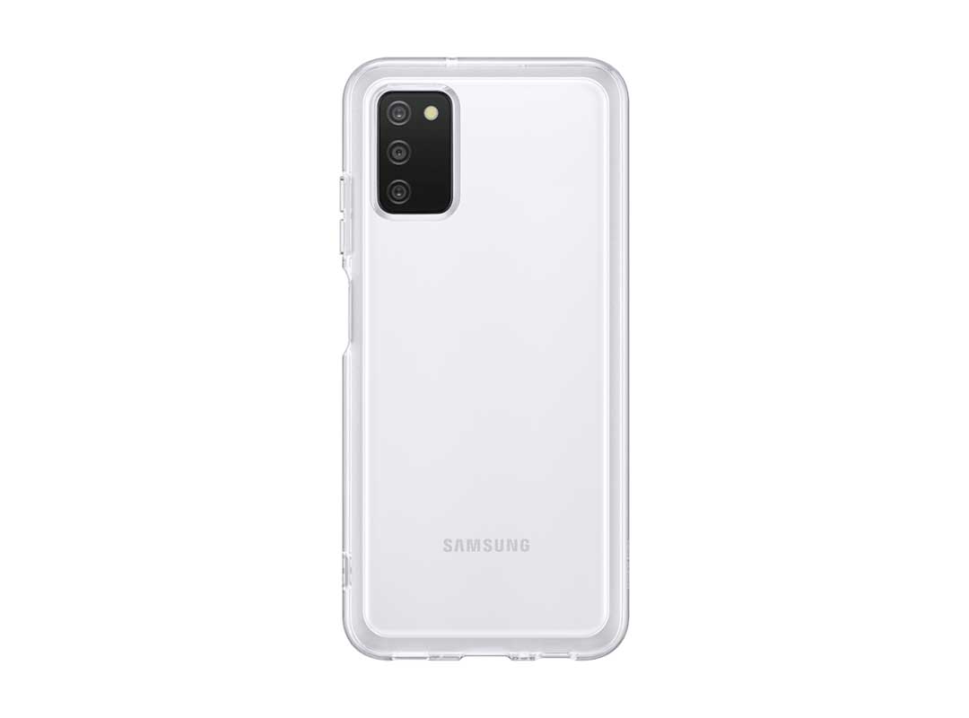 Чехол-накладка Samsung Soft Clear Cover A03s прозрачный (EF-QA037TTEGRU)