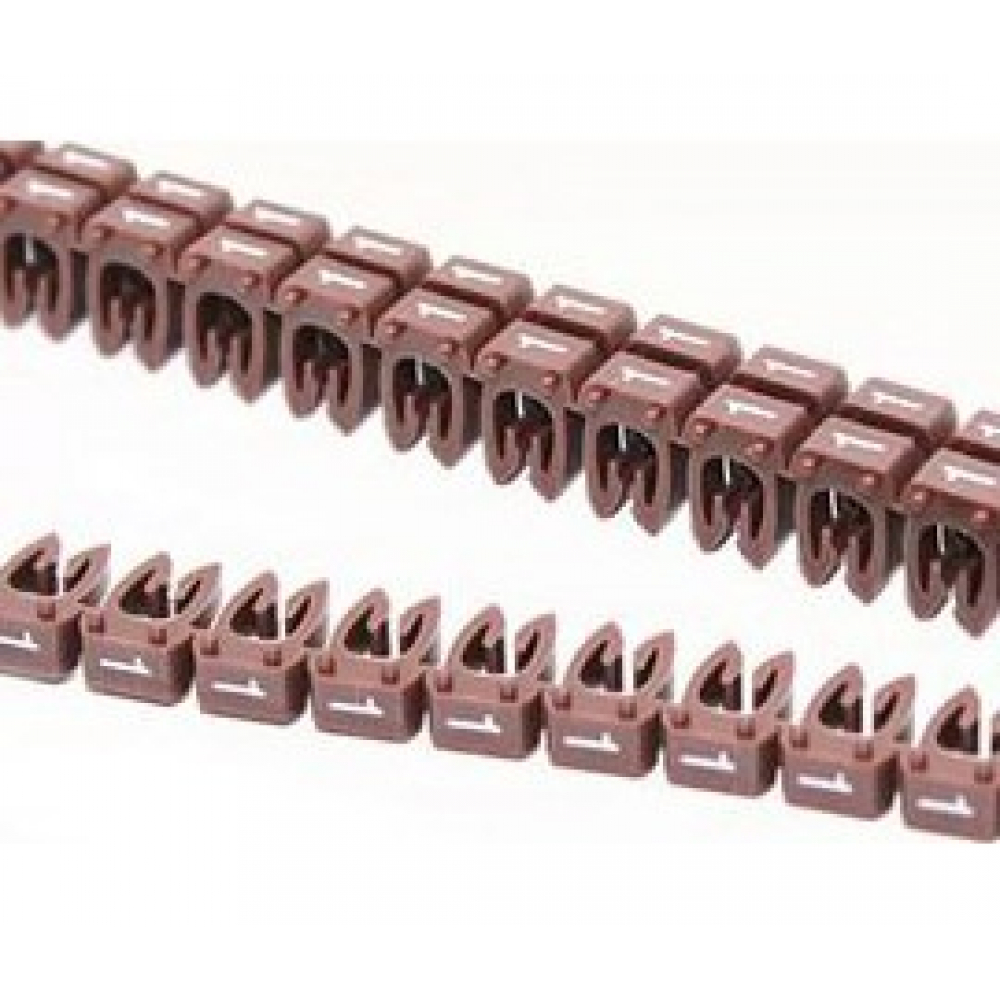 Маркер кабельный 6.55мм DKC Mark символ "1" для кабеля сечением 0.5-1.5мм, коричневый (MKF1S1)