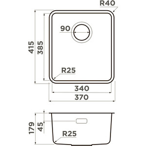 Кухонная мойка Omoikiri Omi 37-U/I Ultra графит (4997416)