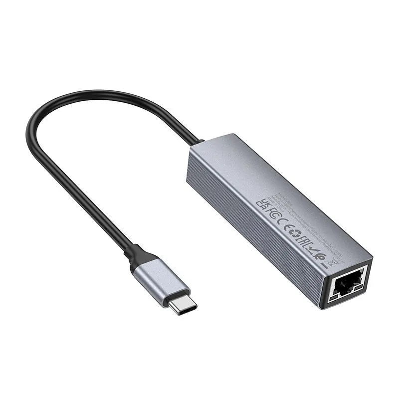 Хаб USB Hoco HB34 Easy 3xUSB 3.0/RJ45 + кабель Type-C Grey 6931474794543 в Москвe