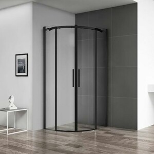 Душевой уголок BelBagno Acqua R-2 90х90 прозрачный, черный (ACQUA-R-2-90-C-NERO, TRAY-BB-R-90-550-15-W)