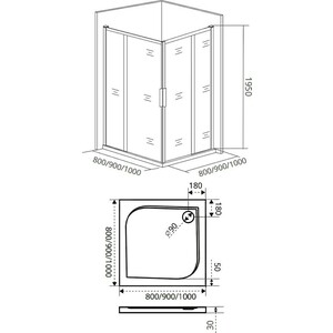 Душевой уголок Good Door Idea CR 90x90 прозрачный, черный (CR-90-C-B)