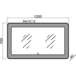 Зеркало Aqwella Malaga 120x70 с подсветкой (Mal.02.12)