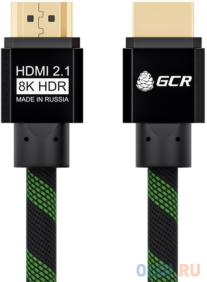 Кабель HDMI 1м Green Connection GCR-51833 круглый черный/зеленый