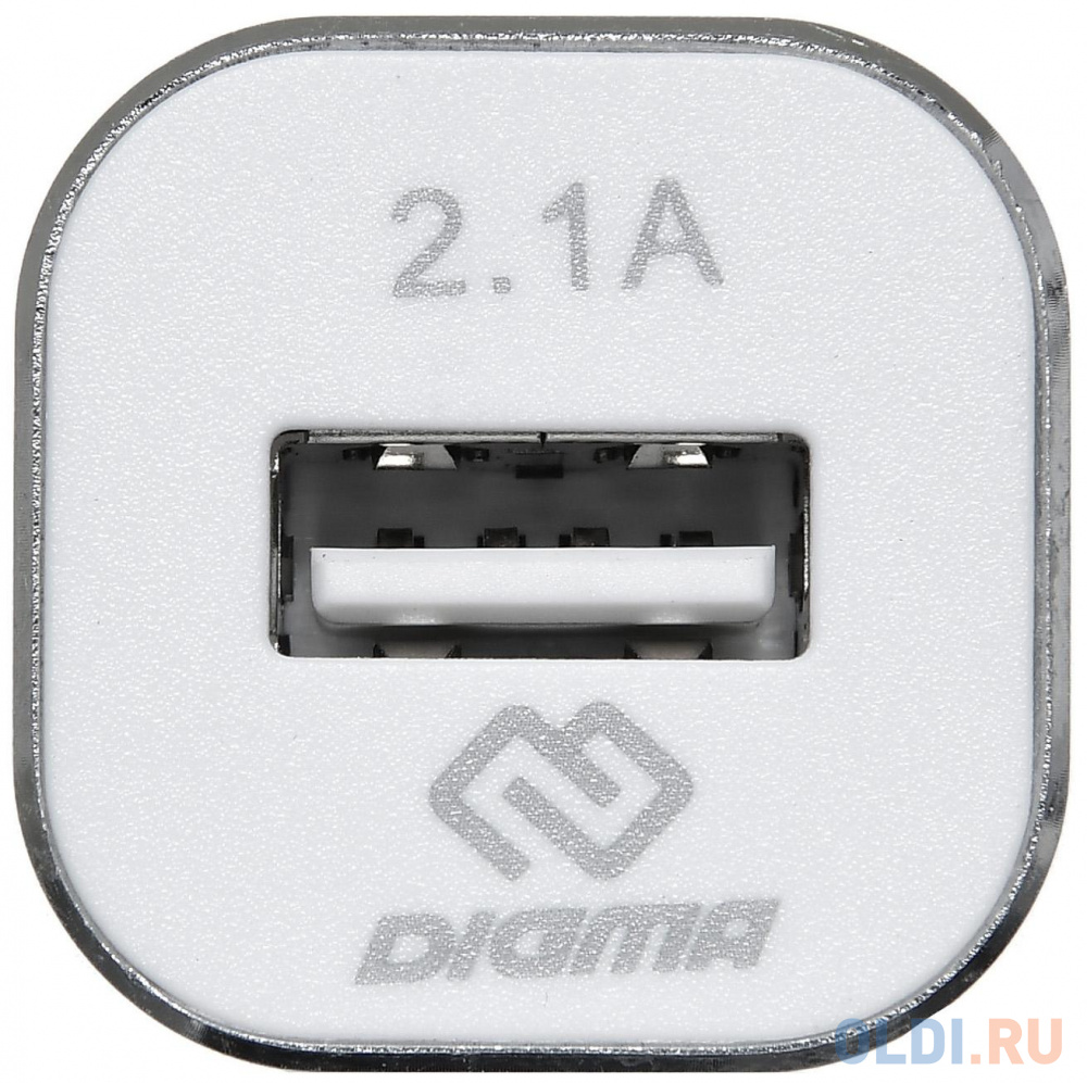 Автомобильное зарядное устройство Digma DGCC-1U-2.1A-WG 2.1A белый