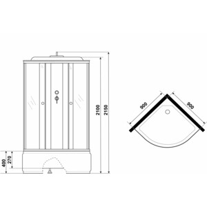 Душевая кабина Niagara Promo P90/40/MT 90х90х215