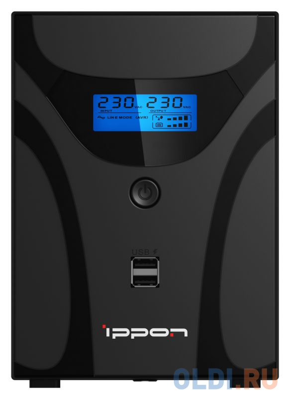 ИБП Ippon Smart Power Pro II Euro 2200 2200VA/1200W LCD,RS232,RJ-45,USB (4 EURO)