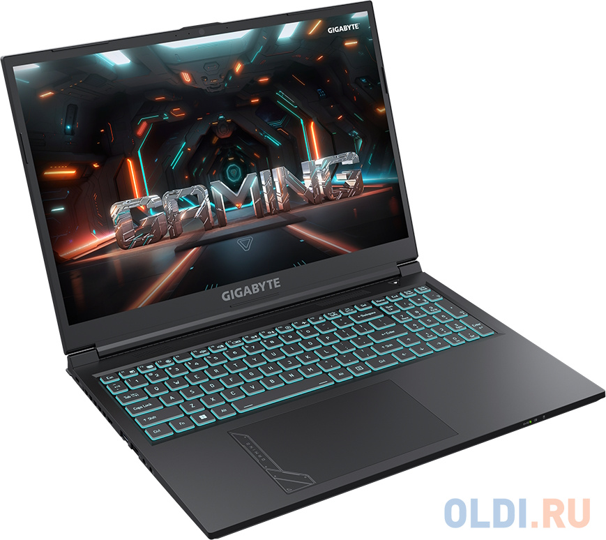 Ноутбук Gigabyte G6 Core i5 13500H 16Gb SSD512Gb NVIDIA GeForce RTX4060 8Gb 16" IPS FHD+ (1920x1200) Windows 11 black WiFi BT Cam (KF-53KZ853SH)