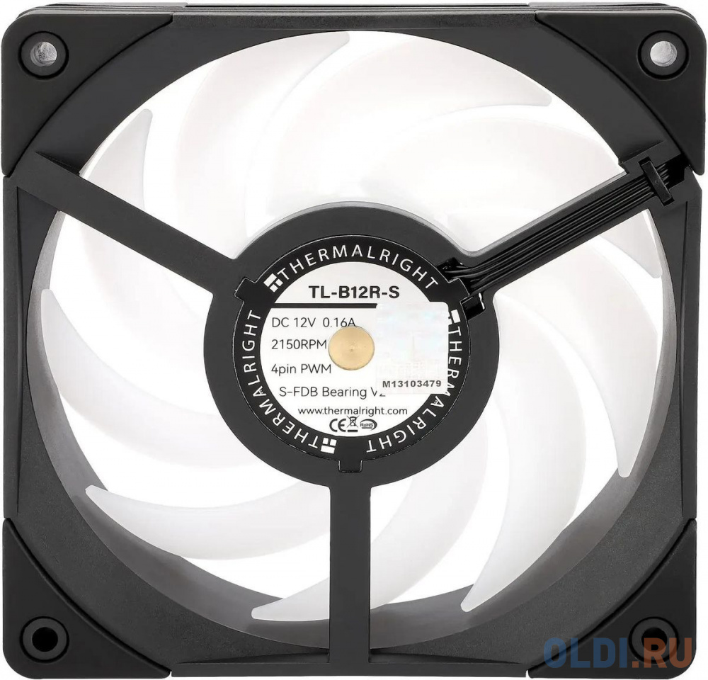 Вентилятор Thermalright TL-B12R-S ARGB черный 4-pin 28.1dB 205gr Ret