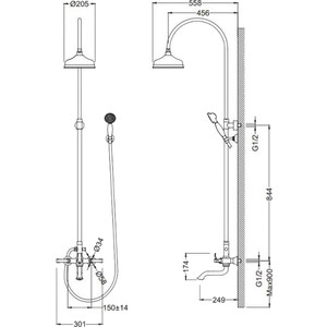 Душевая система Schein Pure со смесителем, хром (46415/8027055) в Москвe