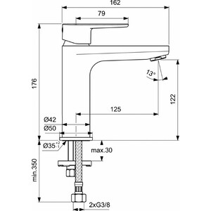 Смеситель для раковины Ideal Standard Cerafine O черный шелк (BC554XG)