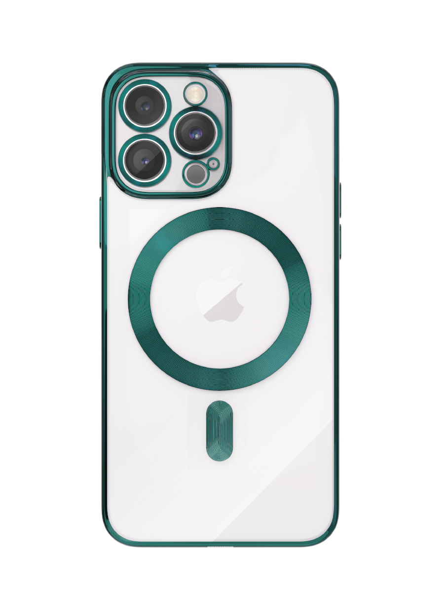 Чехол UZAY с цветной рамкой и Magsafe для iPhone 14 Pro, темно-зеленый