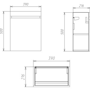 Тумба с раковиной Alcora Compact 40 подвесная венге (31110, S-UM-COM40/1-w)