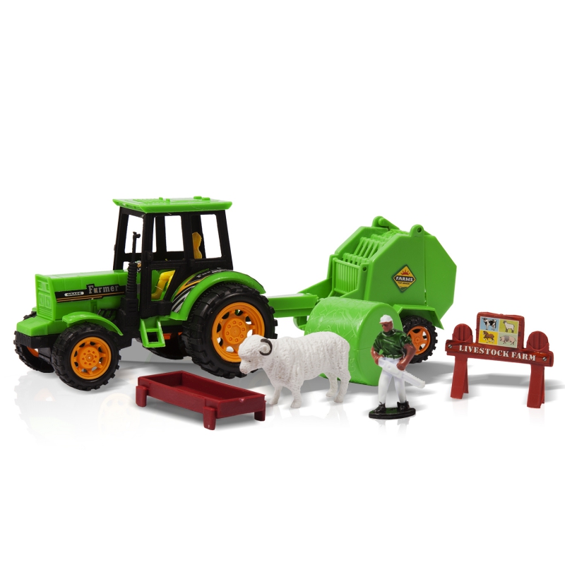 Спецтехника Handers "Трактор с прицепом: Посевные работы", 29.5 см, зеленый (HAC1608-117)